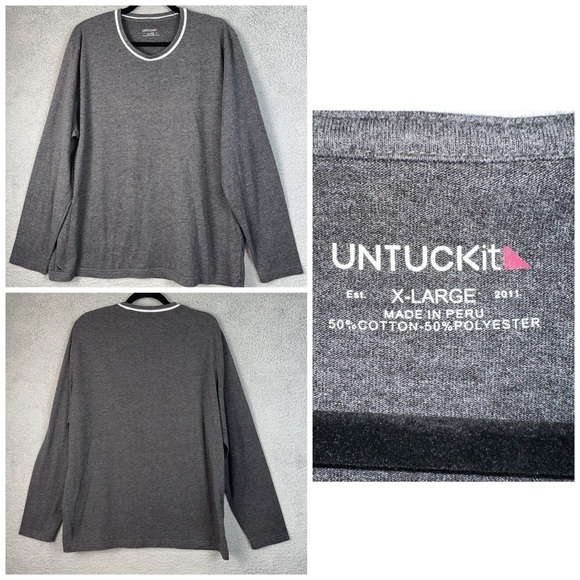 UNTUCKit Men Shirt Size XL Henley Pullover Y2K Preppy Casual Layering Office - Picture 1 of 8